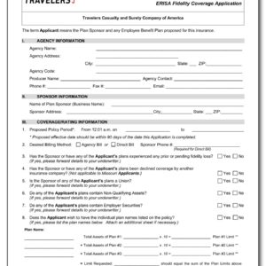 ERISA Fidelity Bond (Application)