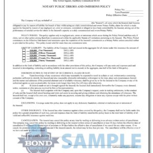 Tennessee Notary Bond - Travelers - P2