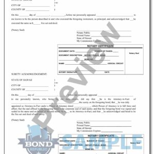 Hawaii notary bond