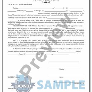 Hawaii notary bond