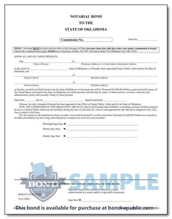 oklahoma notary public bond