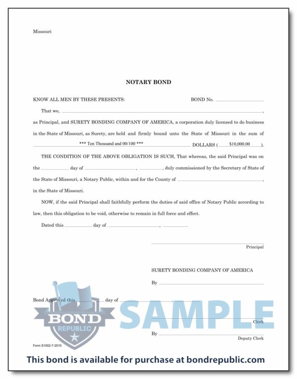 Missouri notary bond