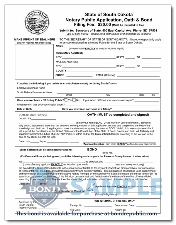 south-dakota-notary-bond south dakota notary bond