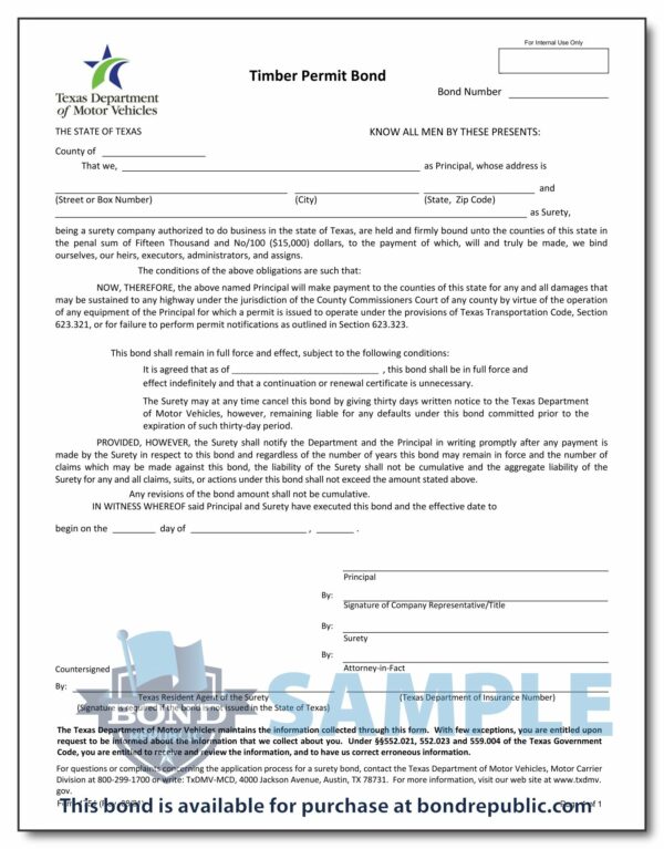Texas Timber Permit Bond